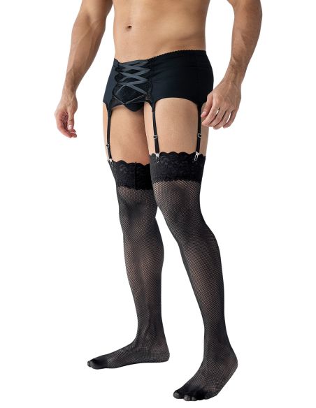 Black Crossed Garter (Black)