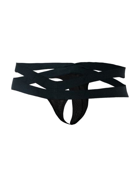 R4VAGE by C4M Black Mesh Crossed Thong (Black)