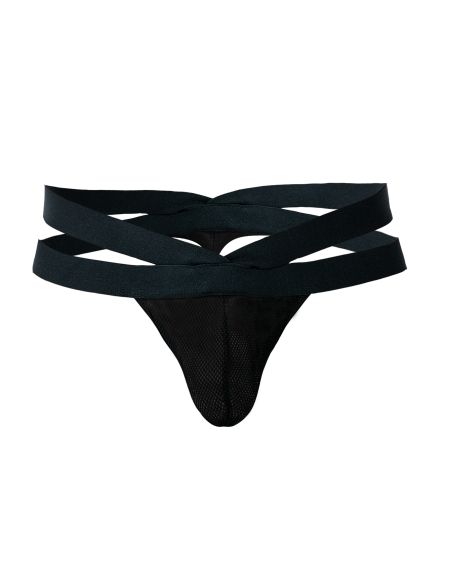 R4VAGE by C4M Black Mesh Crossed Thong (Black)