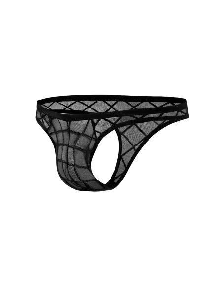 R4VAGE by C4M Thong Black Web Sheer (Noir)