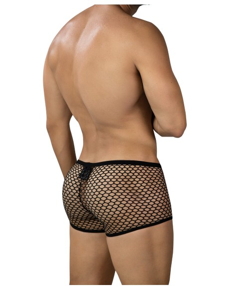 R4VAGE Wide Mesh Trunk Black | Sheer Fishnet Men?s Underwear | CUT4MEN