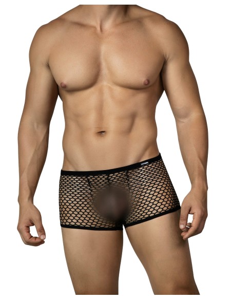 R4VAGE Wide Mesh Trunk Black | Sheer Fishnet Men?s Underwear | CUT4MEN